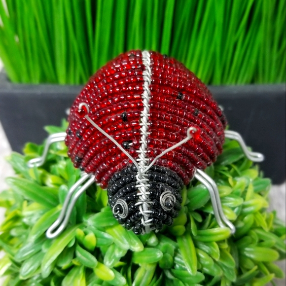 Ladybug decor (wire and beaded ) - Picture 1 of 8